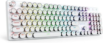 Redragon K710 Wireless Typewriter Mechanical Gaming Keyboard, Bluetooth, White