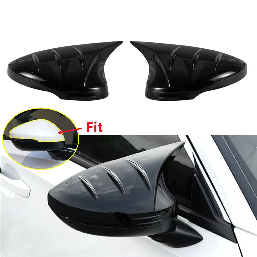 2x For Honda Civic 22-25 Gloss Black Rearview Side Mirror Cover Trim With Signal