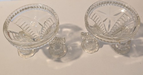 Vintage Federal Glass Art Deco Clear Glass Candle Holders Candleabra Set (2) - Picture 8 of 12