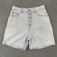 VTG Stefano International Shorts Womens 12 High Waist Jean 80s Denim Button Fly