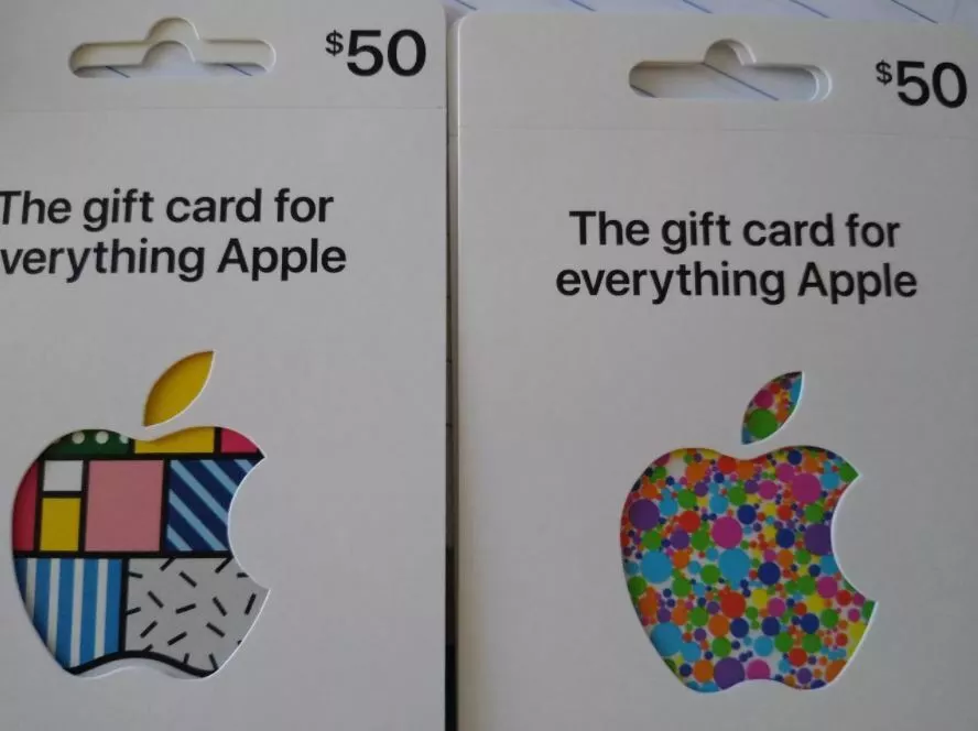2 different designs of genuine condition Apple Sticker Decals NEW gift cards