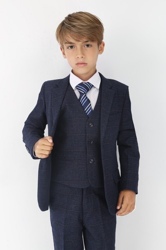 Traje de ajuste a medida tipo tweed para niños para bodas y ocasiones especiales - Imagen 15 de 21