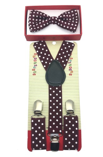 New Suspender + Bow Tie Matching Colors Sets for Boys Girls Kids Child Toddler - Picture 91 of 91