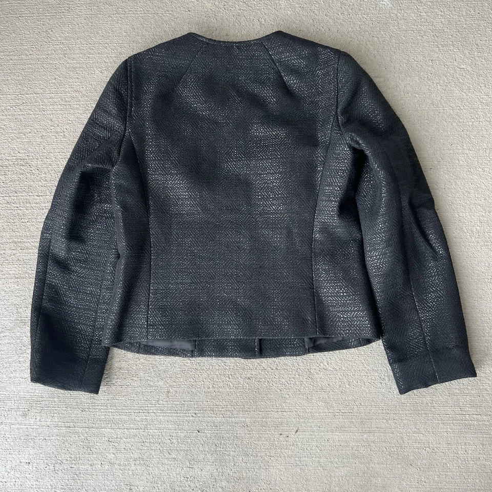 Chaqueta Blazer Tara Jarmon Mujer Negra Mezcla Algodón Hecha en Francia 40/8 Foto 4 de 4