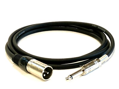 6ft 3 Pin XLR Male XLR Microphone or Speaker to 1/4'' 6.3 Male Patch Cable