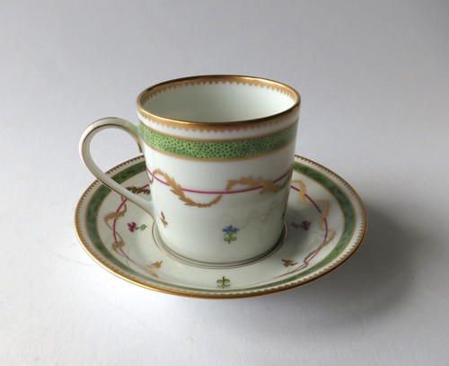 MOKKATASSE / ESPRESSOTASSE LIMOGES HAVILAND PORZELLAN DEKOR VIEUX PARIS GRÜN - Picture 3 of 11