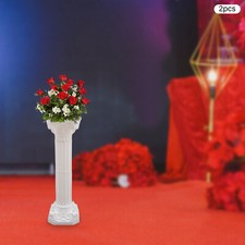 2PCS Plastic White Wedding Party Roman Pillar Artistic Roman Column Statue