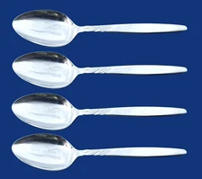 International Silver SWIRL Supreme Stainless Flatware -- Set of 4 Teaspoons