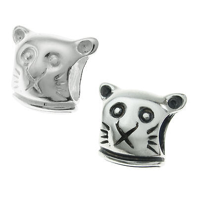 Sterling Silver Cute Lovely Kitty Cat Kitten Bead for European Charm Bracelet 