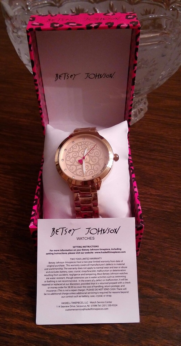Betsey Johnson gold tone watch, with crystal dials | eBay display picture 1