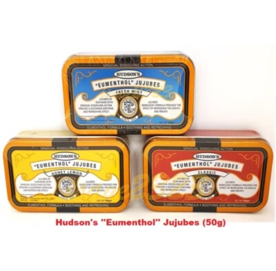 5 x 50g Hudson's Mix & Match  Eumenthol Jujubes  for Refreshing Mouth and Breath