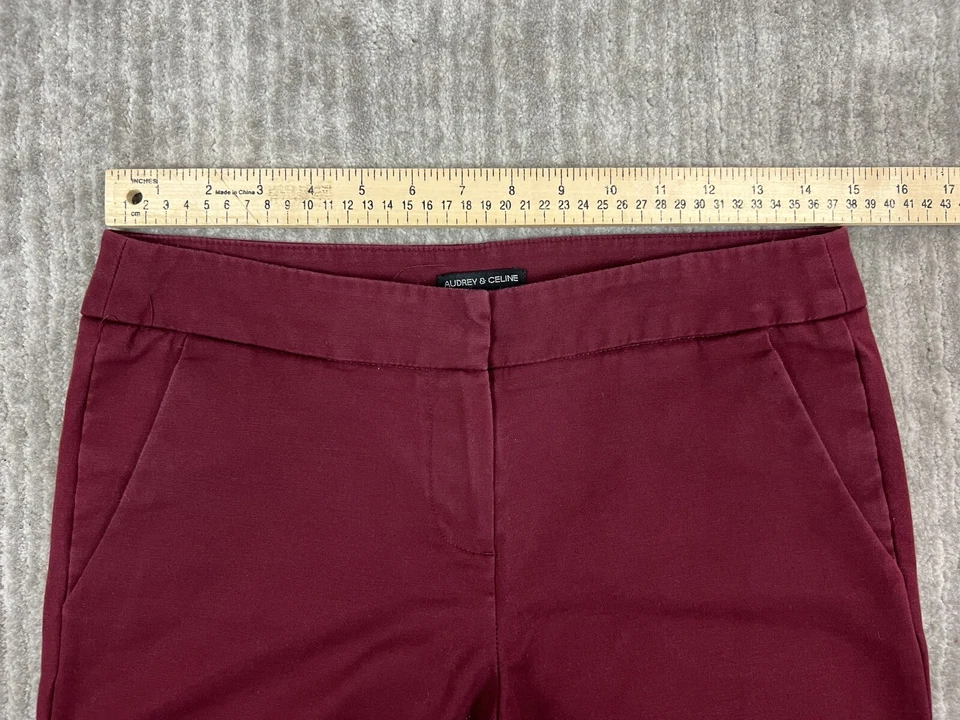 Pantalones Audrey & Celine para mujer 4 rojos informales pierna recta Foto 4 de 4