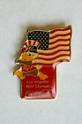 LA 1984 OLYMPIC MASCOT COCA COLA PIN WITH FLAG — photo 2