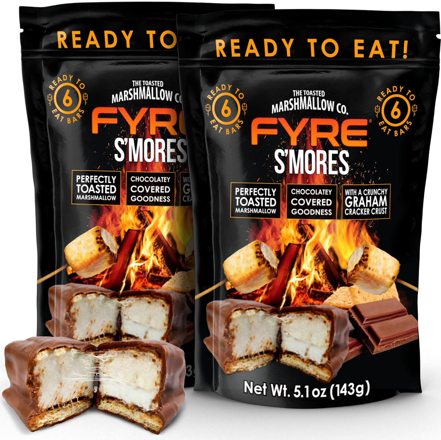 Gourmet Smores! Ready to Eat Handcrafted Milk Chocolate, Graham Cracker, Burnt M