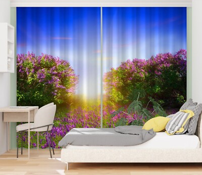 3D Lila Lupine ZHUC314 Foto Vorhang Fenster Blockout Stoff Vera 2023