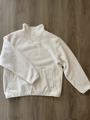 Allbirds Fluff Fleece Pullover Cream Ivory Sherpa Sz L