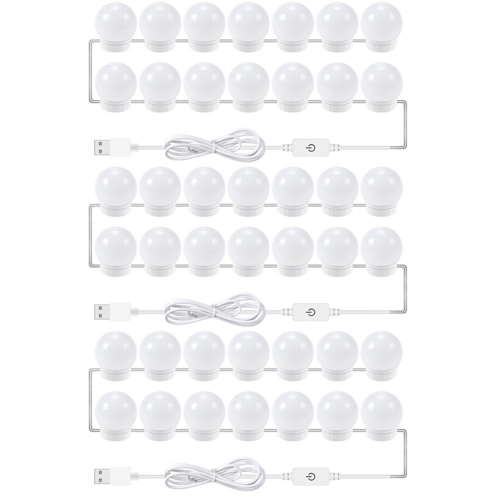 3 Sets Mirror Lights 14LEDs Makeup Mirror Dressing Table Bathroom