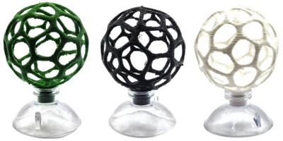 Garnelen Fußball Mini 3,5cm / Moosball Deko Shrimp Moos / weiß grün schwarz