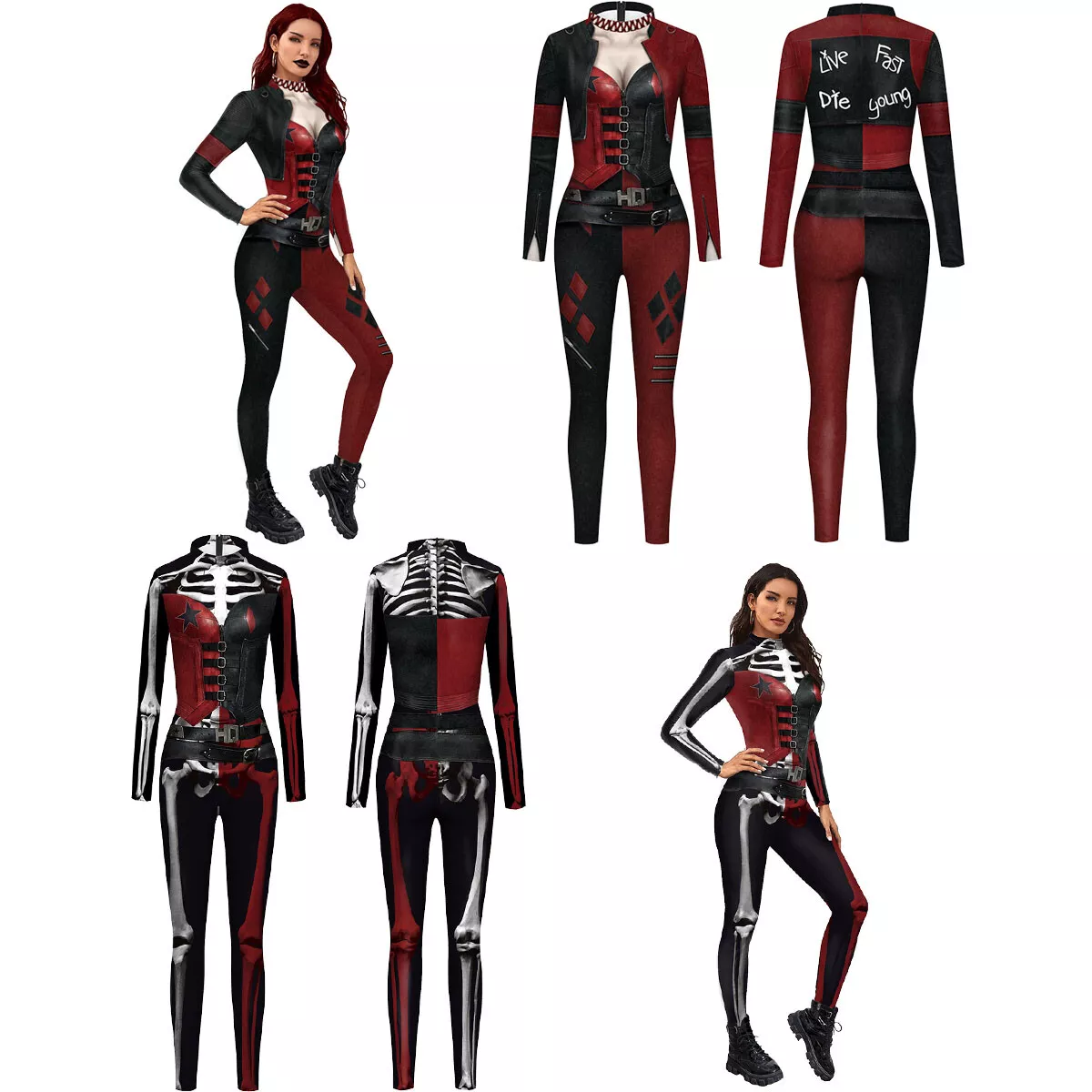 The Suicide Squad Harley Quinn Jumpsuit Cosplay Womens Halloween Party  Costumes