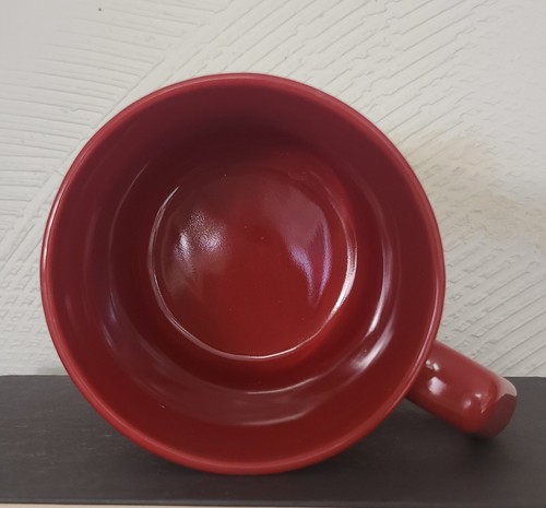 Holiday Time Red White Santa Gnome Stoneware Mug Cup Embossed 14 oz Christmas - Picture 5 of 9