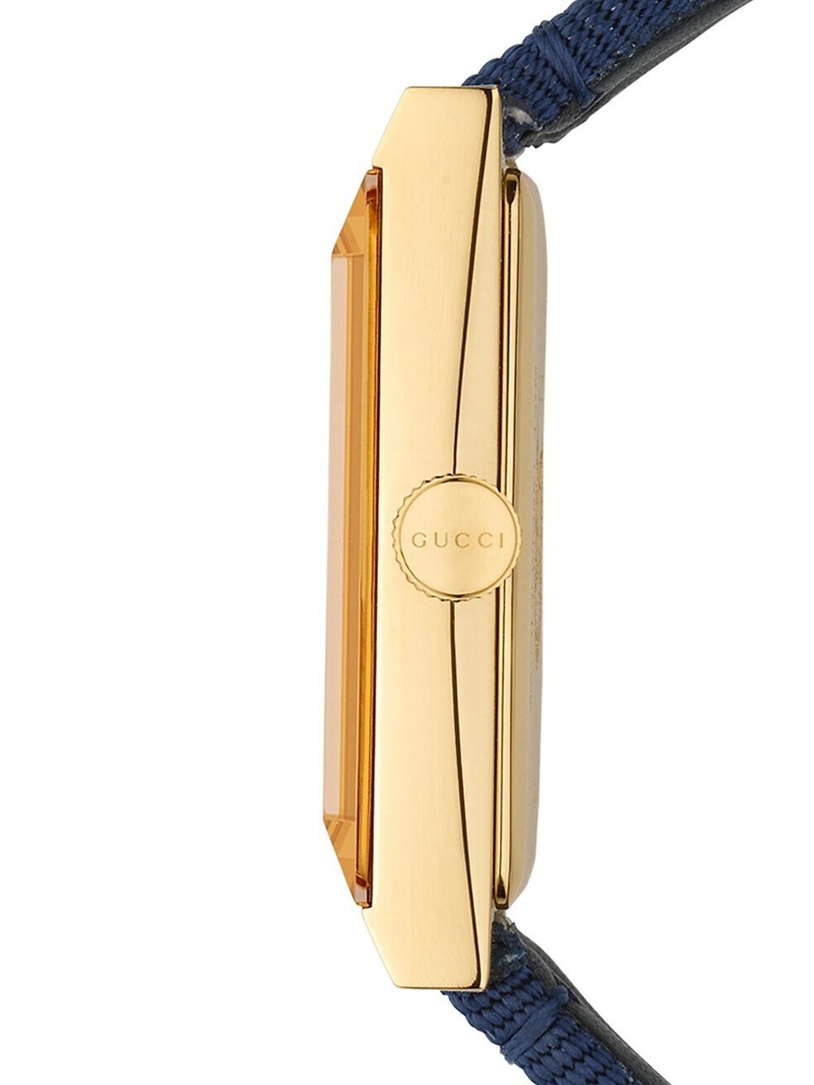 NWT GUCCI Rectangular Goldtone Stainless Steel 22mm Web  display picture 1