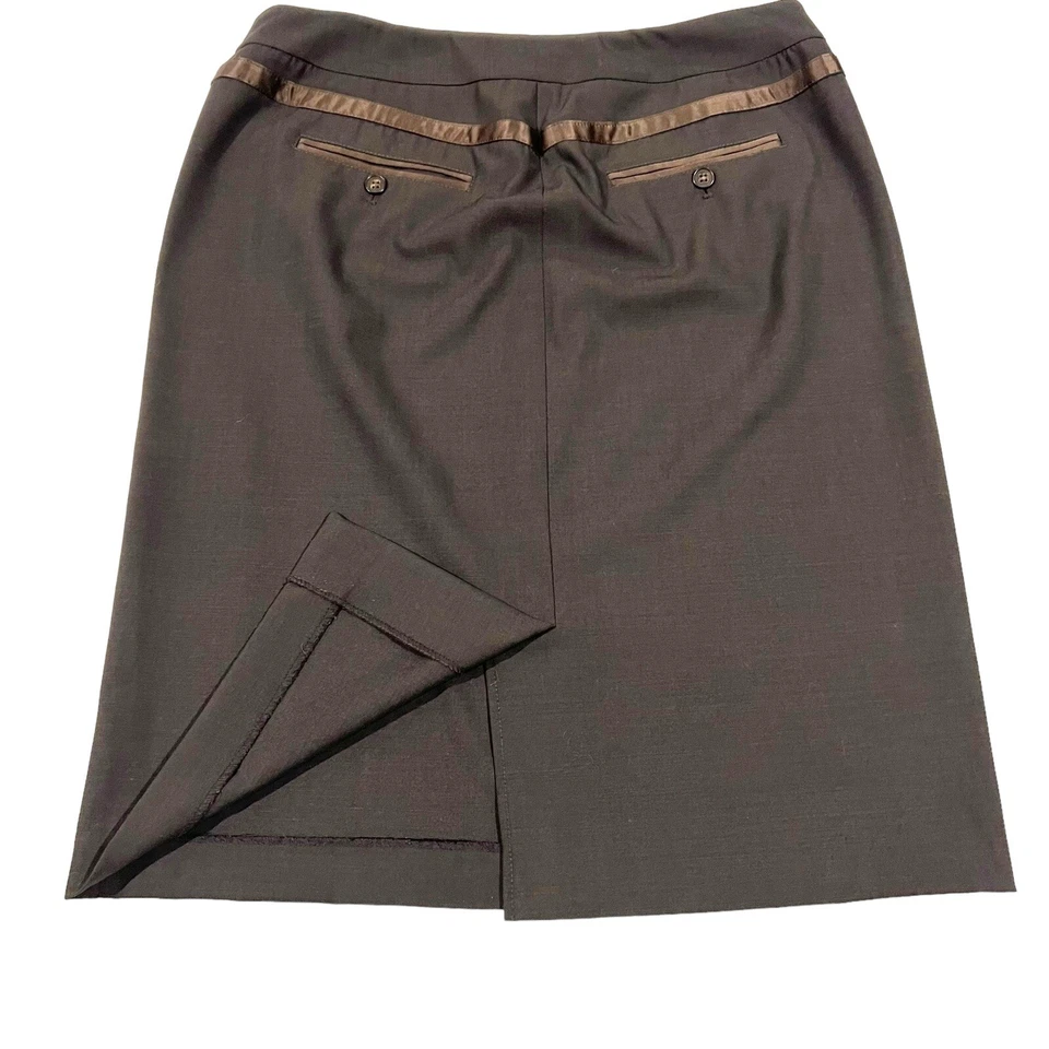 Theory Mujer Sastre Mezcla Lana Lápiz Falda Carrera Gris Talla 12 Hecha en EE. UU. Foto 3 de 4