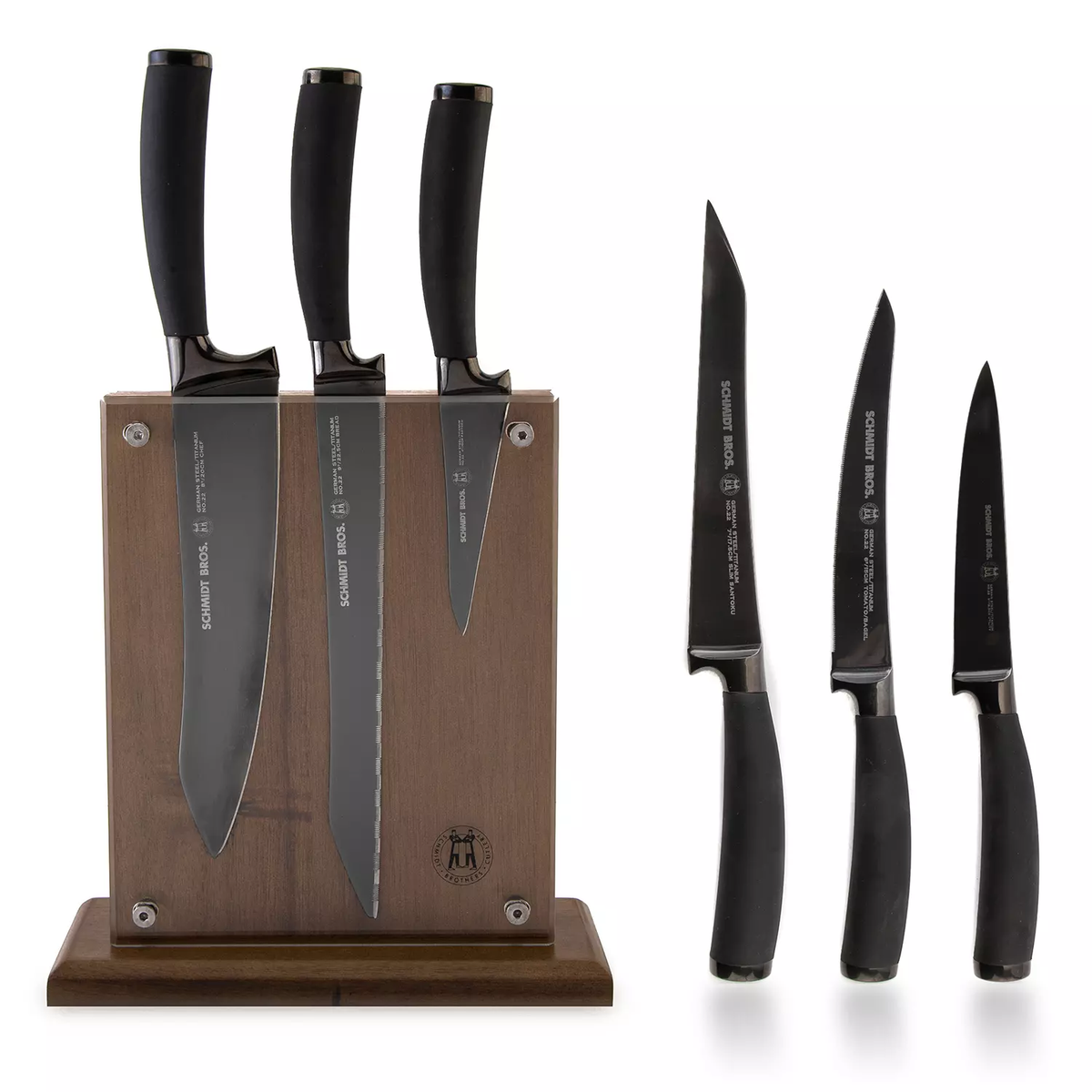 ミンチ#22 プレート、ナイフセット Schmidt Brothers, Cutlery 22-Series 7-Piece Magnetic Knife Block