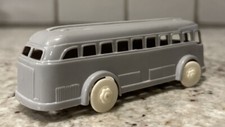 Vintage 1950's Hard Plastic Plasticville O Gauge Gray Bus . Notes