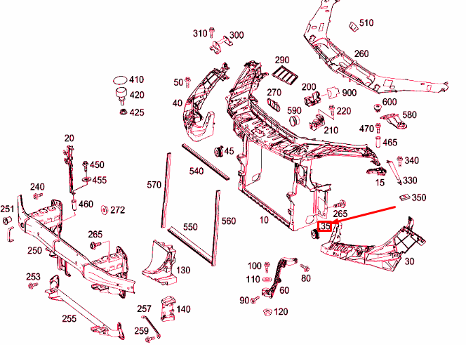 MERCEDES-BENZ GLE W166 Kühlerhalterung Distanzring A0009811178