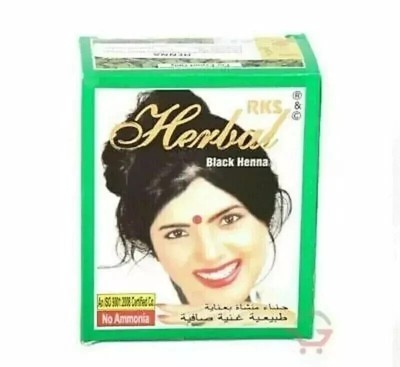 RKS Kräuter Henna Natürliches Haarpulver Schwarzes Henna 6 Pkt x 10 Gramm