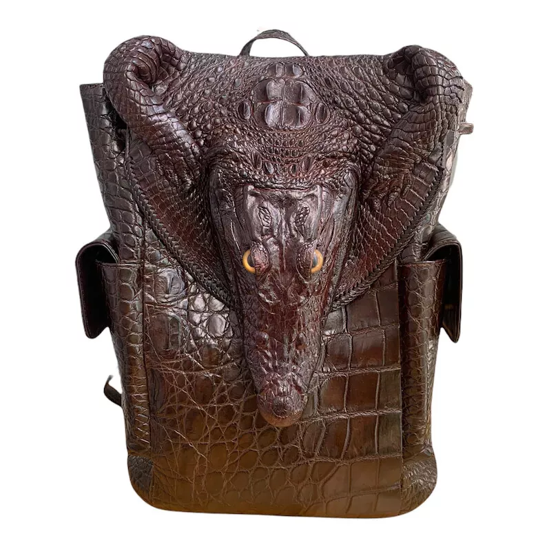 Handmade Black and Gray Alligator Skin Crossbody Purse - Alligator Jakes