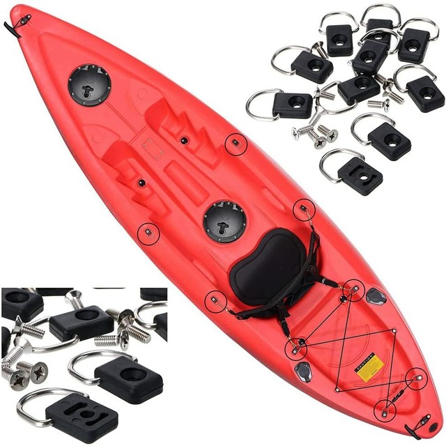 10Pcs Canoe Kayak D Ring Outfitting Fishing Rigging Bungee Kit Deck