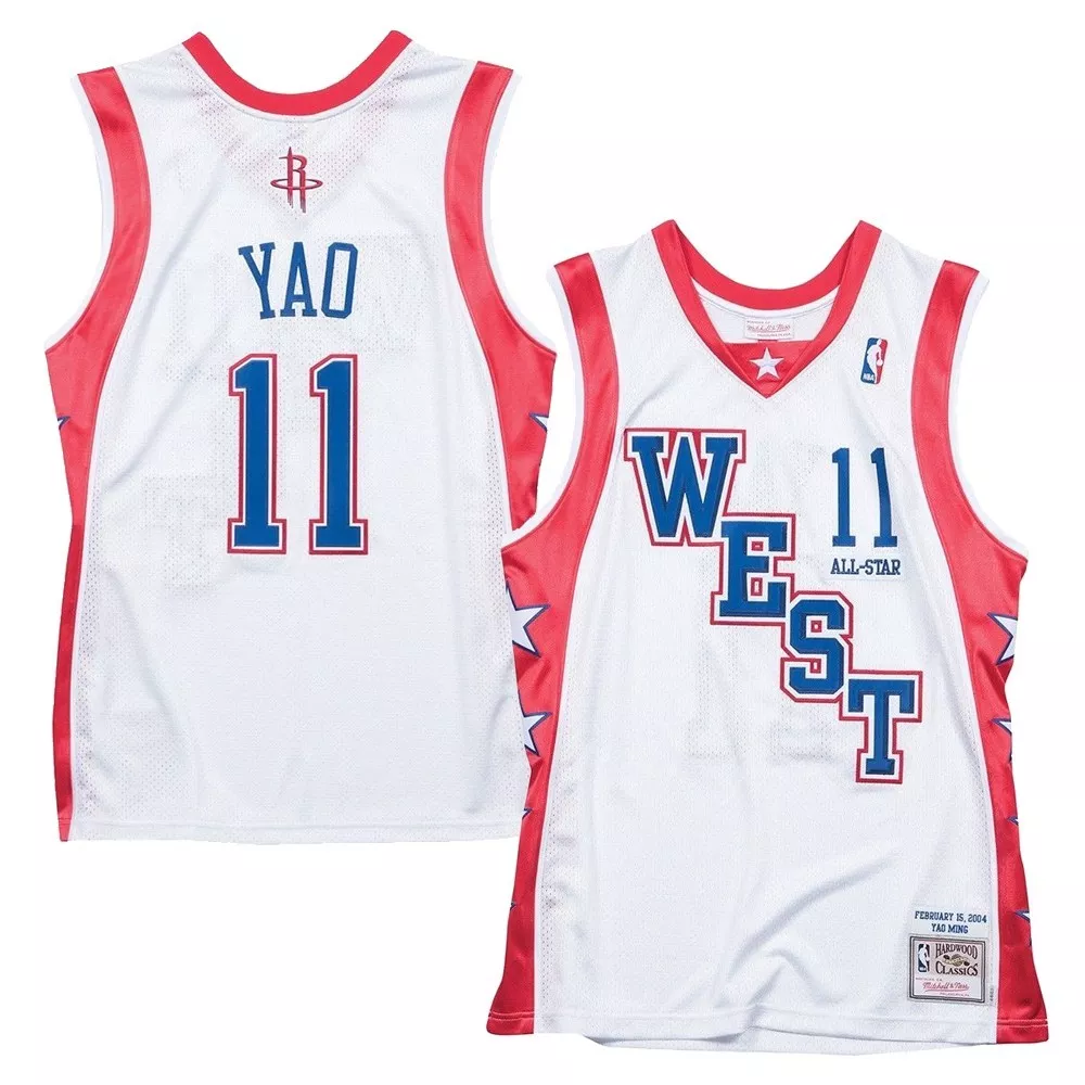 Men's Houston Rockets Yao Ming Mitchell & Ness White Hardwood
