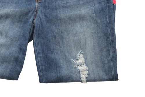Melissa McCarthy Seven7 Womens 8 Floral Embroidered Distressed Denim Jeans Boho - Picture 4 of 10