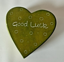 Heart Shaped Trinket Good Luck Box-Lime Green