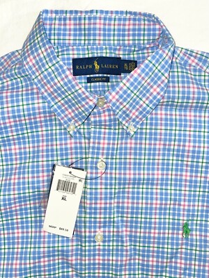 Polo Ralph Lauren Men's Long Sleeve Classic Fit Striped Checked