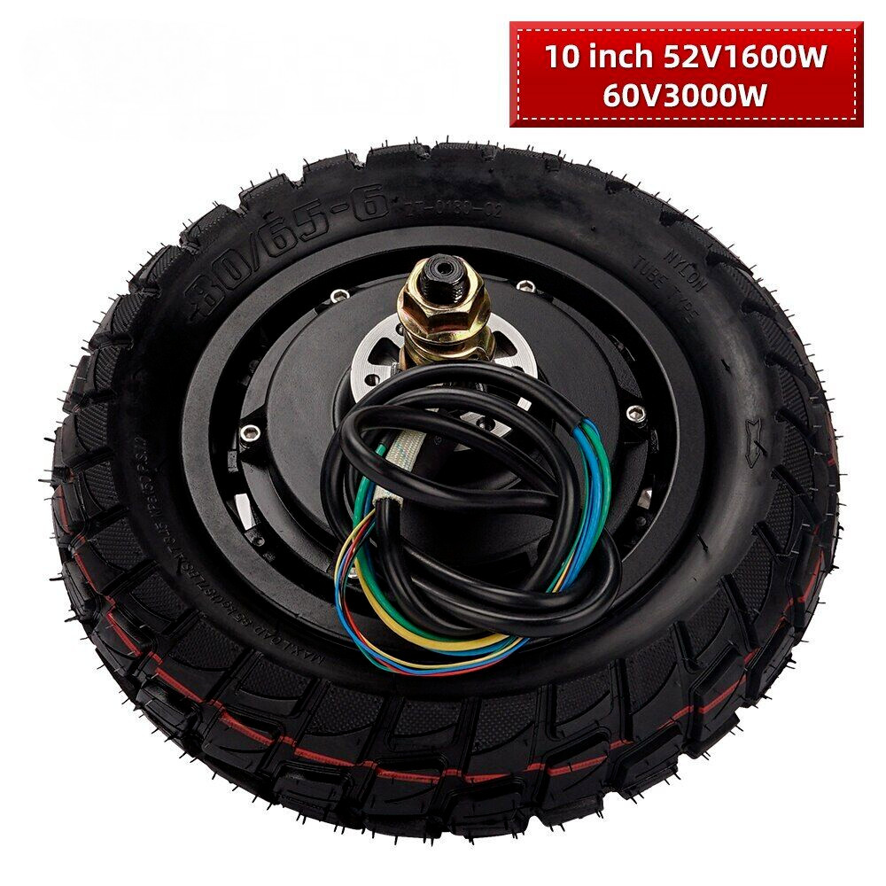 10“ 52V60V 1600W3000W Hub Motor Scooter Tire 80/65-6 Rear Wheel E-bike