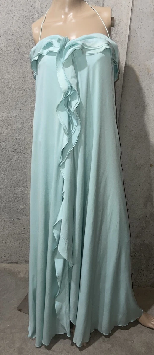 knee length dresses for ladies Romance Ruffle Dress, in Steel Blue Luxe Satin, Size: Medium | Show Me Your Mumu main image 1