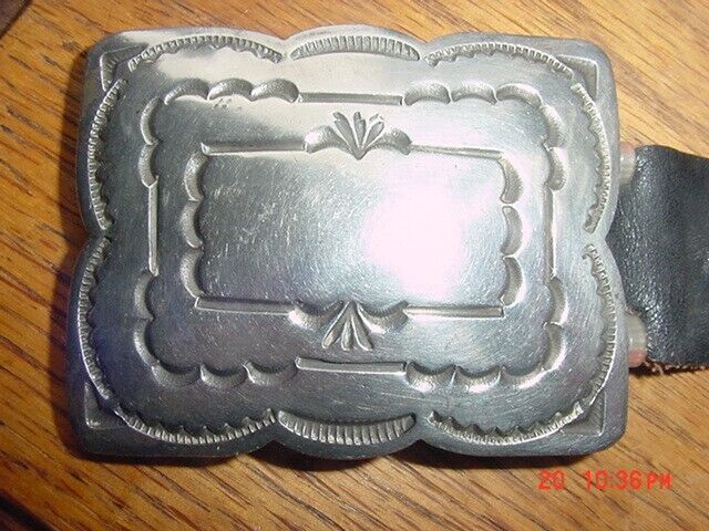 Old Pawn Sterling Silver Concho Belt Navajo Handmade 0241