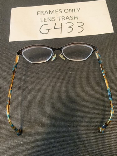 JONATHAN ADLER JA504 Dark Brown/Blue Brown Marble Eyeglasses Frame 53-16- G433 - Picture 6 of 6