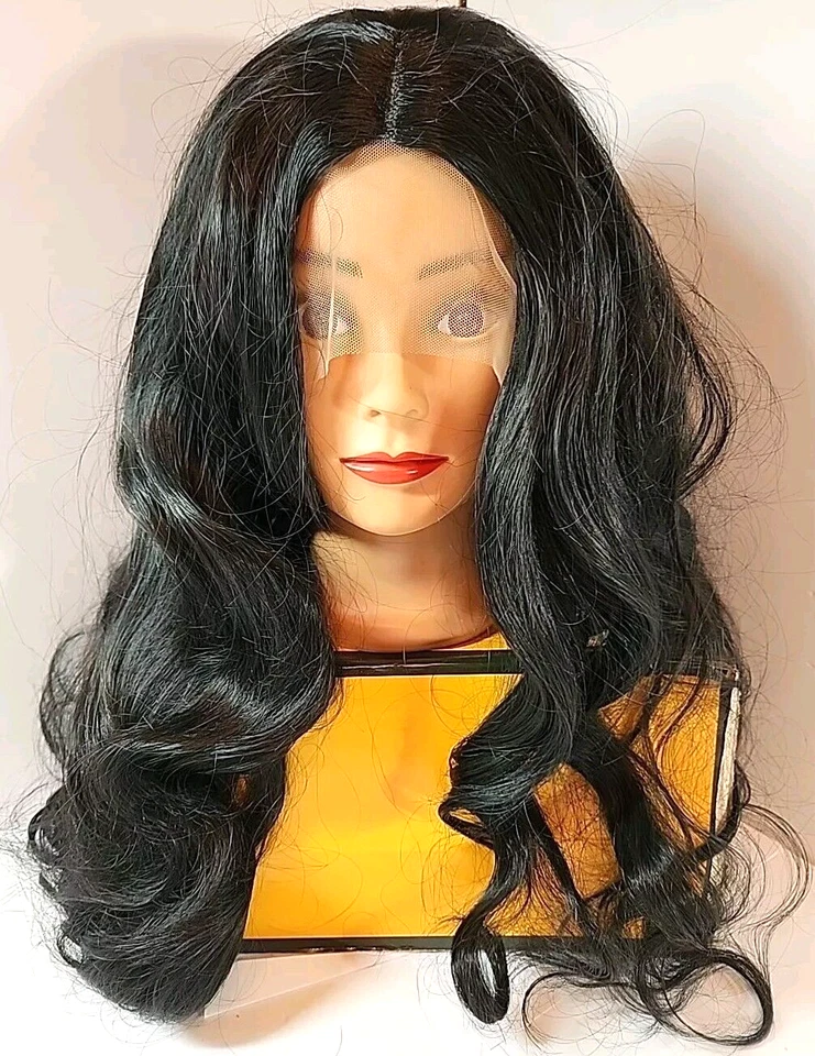 NUEVO LOTE DE 4 Pelucas Frontales Body Wave Encaje Natural Negro 180% Densidad 26" Juegos con disfraces Foto 2 de 4