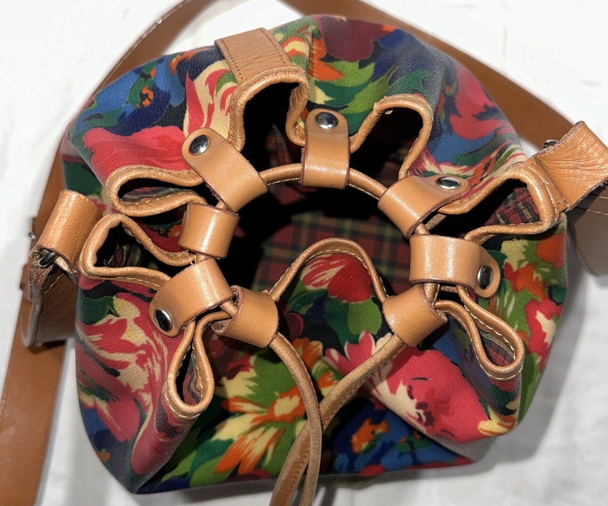 RARE* Vintage Kenzo Paris Coated Canvas Floral Bucket Bag