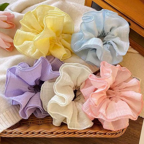 6Pack Large Scrunchies Hair Rope Elastic Hair Band Ponytail Holder Rubber Bands - Picture 7 of 31