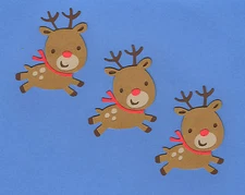 Reindeer Die Cuts, 3" Group of 3 - Layered Die Cuts- Greeting Card, Scrapbooking