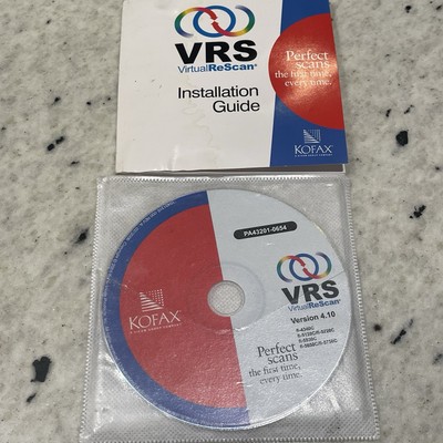 Kofax VRS Virtual ReScan 4.10 CD Disc Software Guide Manual Installation Guide