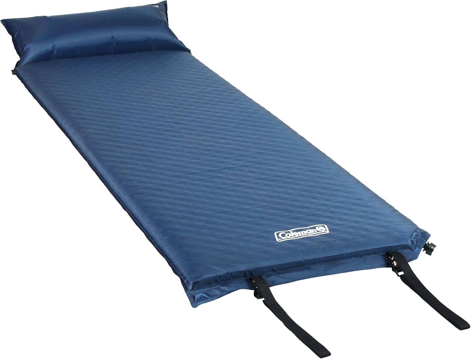 Coleman Self-Inflating Sleeping Pad with Pillow, 76 x 25 x 2.5 inches, Blue