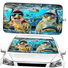 Car Windshield Sun Shade Foldable Sunshade Front Window Cover Sun Sea Turtles