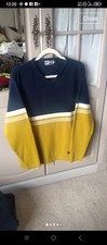 Men's Stylish Peter Worth Jumper Size M/L. Mustard and Navy Excellent Condition