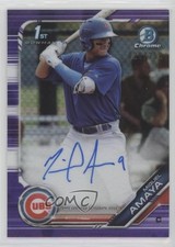 2019 Bowman Chrome Prospect Purple Refractor 28/250 Miguel Amaya Auto 0rf9