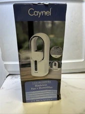 Caynel Portable Desktop Fan 11.8" Bladeless 3 Speed Battery and USB Amb Light